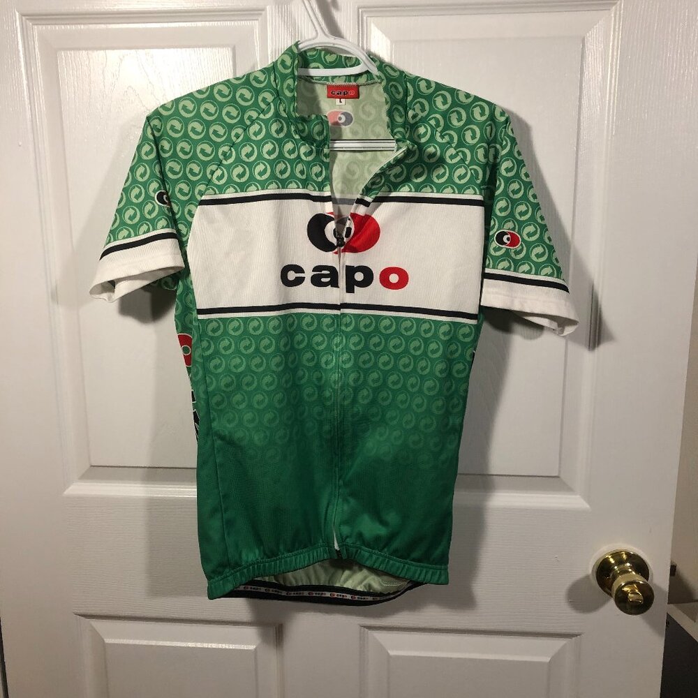 Capo women green cycling jersey, size L,